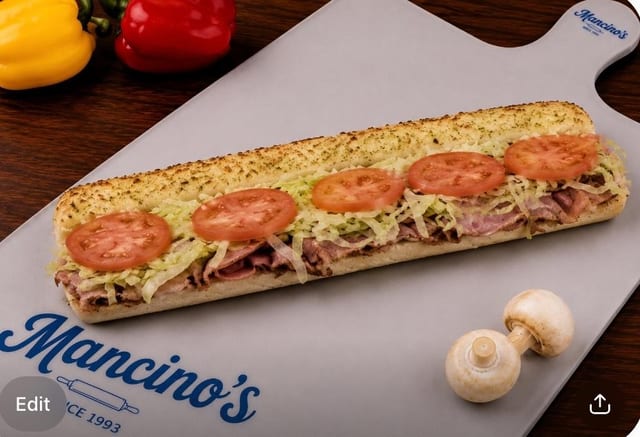 Whole Ham and Cheese Grinder.