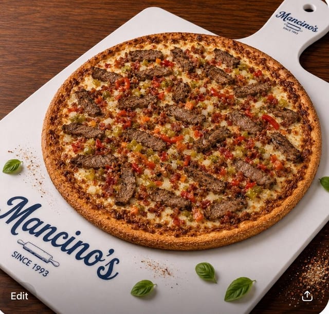 XL Cowboy Steak Pizza.